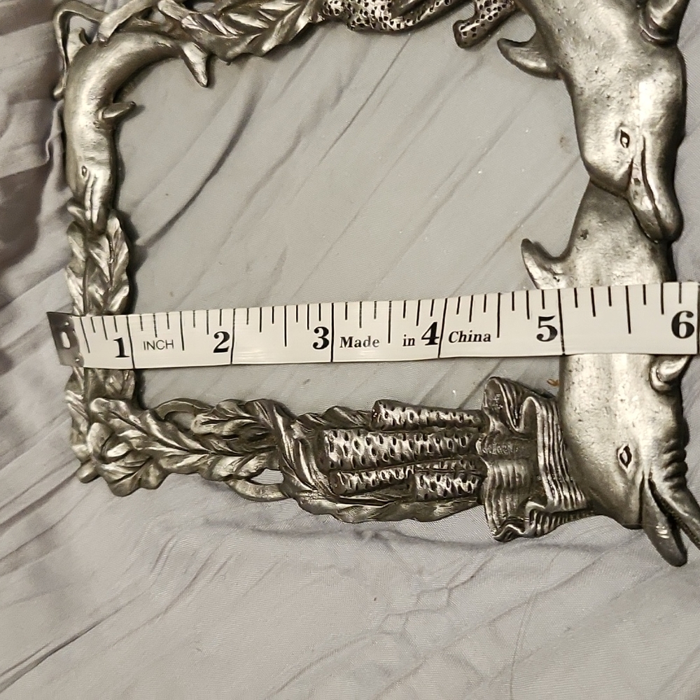 ---SOLD---Vintage Pewter Dolphin Frame - Picture 9 of 9